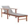 Sun Lounger Poly Rattan and Solid Acacia Wood Grey Image 2