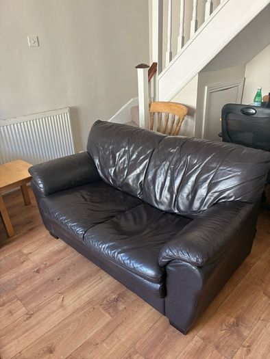 Pair of Leather 2-Seater Sofas