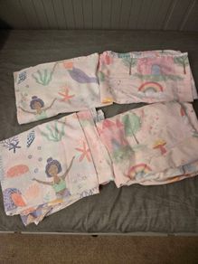Girl reversible single duvet and pillowcase. Mermaids // Unicorns and Rainbows