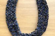 Statement necklace navy beaded