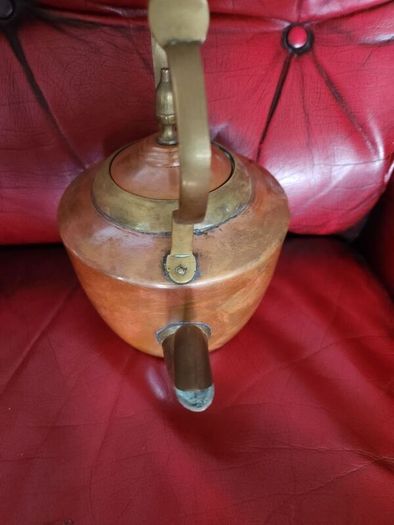 French copper and brass kettle