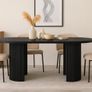 Black Extending Dining Table  Round to Oval Design  100-180cm Image 2
