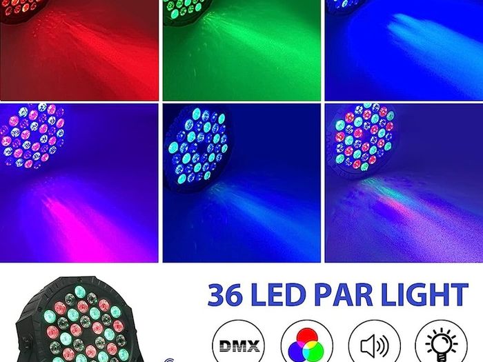 2PCS Stage Lights 36LED 72W Disco Light RGB DMX512 with Remote Control, Par Light 7 Modes Stage Lighting Effect DJ Lights for Party Bar Club Wedding Halloween Christmas (FREE SHIPPING)