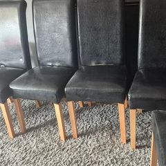 6 Black Leatherette chairs