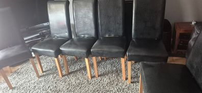 6 Black Leatherette chairs