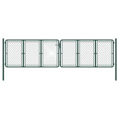 Garden Gate Steel 400x100 cm Green