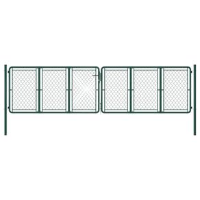 Garden Gate Steel 400x100 cm Green