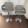 Pair of Grey Bar Chairs with Armrests Image 2
