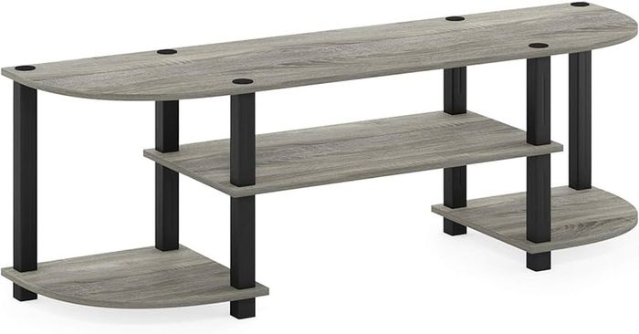 Turn-S-Tube Wide TV Entertainment Center, TV Unit, TV Stand, French Oak/Black, 120 (W) x 40 (H) x 34 (D) cm