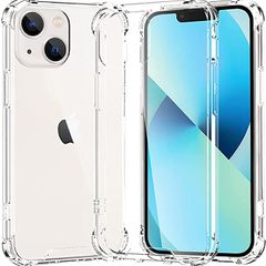 Case for iPhone 14 (6.1-Inch), Anti-Scratch Ultra Clear Shockproof Hard PC Back & Soft TPU, Bumper Protective Cover for iPhone 14 - Clear