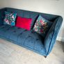 Harvey Norman Teal blue velvet sofa Image 2