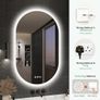 Oval Bluetooth Bathroom Mirror with LED Lights 600x1000mm, Anti-Fog, LED Bathroom Mirror with Memory, 3000K-6500K, Dimmable, HD Tempered Glass, IP44 Waterproof, Horizontal or Vertical Image 9