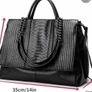 Stylish Black Large Capacity Faux Leather Handbag - BRAND NEW Image 2