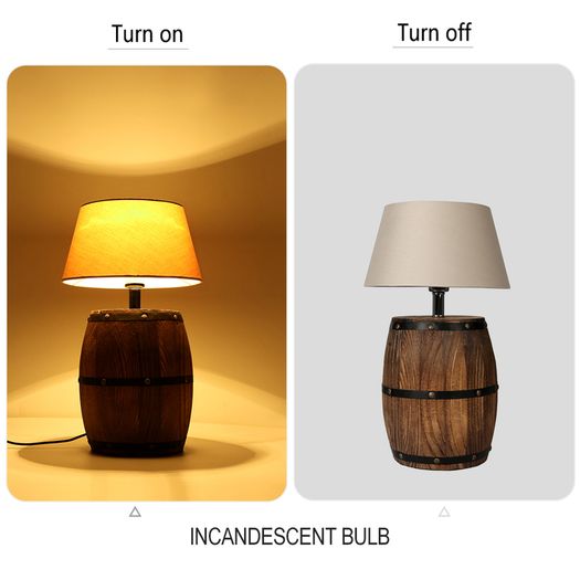 Natural barrel decoration lighting table lamp bedroom bedside night light bar cafe restaurant creative desk lights