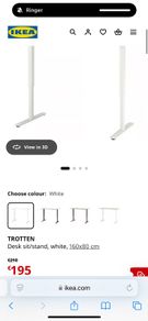 Ikea Trotten Sit Stand Desk - White