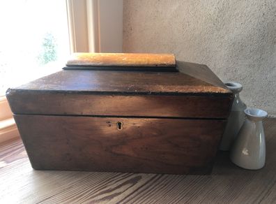 Antique Sarcophagus Tea Caddy Chest