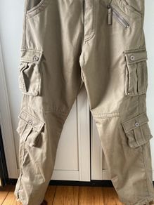Men's cotton lined straight fit cargo pants Brown Mushroom
