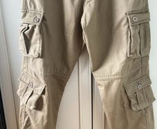 Men's cotton lined straight fit cargo pants Brown Mushroom