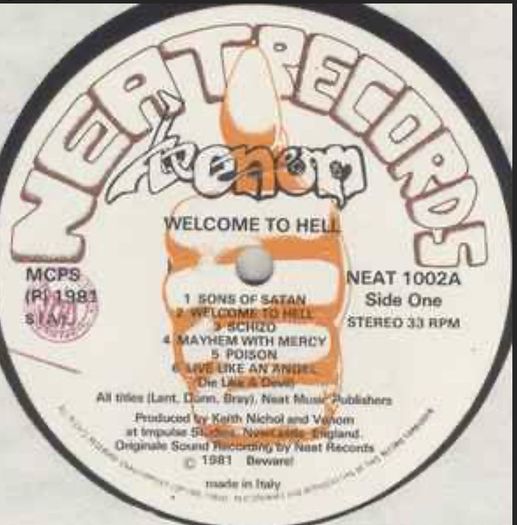 VENOM Welcome to hell 1981 original vinyl record in near mint condition. Sleeve is vg+ with some slight wear along spine