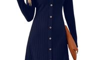 Brand New MYCOLORBLUE Dresses for Women A Line V Neck Long Sleeve.
