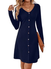Brand New MYCOLORBLUE Dresses for Women A Line V Neck Long Sleeve.