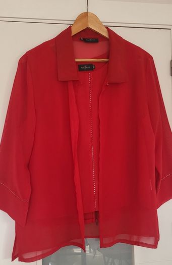 Paz Torras Ruby Red Twin Set Sz 46 ( Fit 10-12 Uk) Rrp 89.99