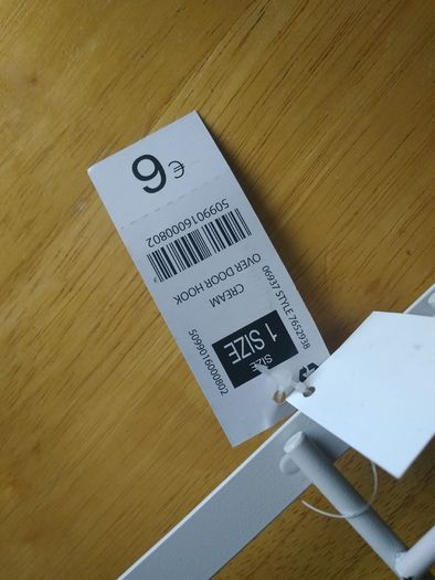 Dunnes Over Door Hanger coat rack 5 Hooks