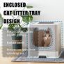 FREE EXPRESS SHIPPING Kitten Cat Litter Tray with Lid, Little Devil Design Front Door Foldable Litter Box for Small Cats & Rabbits Image 5