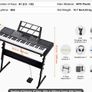 61-Key Digital Keyboard Piano with Stand, Microphone & Headphones Image 6
