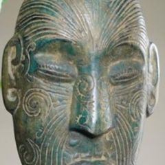 Asian Mask (42cm) - Patinated Bronze