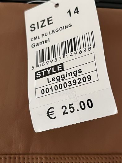New Quiz Camel PU  Leggings