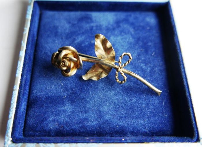 Vintage Sterling Silver Rose Brooch Sterling Flower Brooch Signed 925 - 3,4g