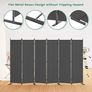 6-Panel 6 ft Tall Indoor Folding Room Divider, Portable Privacy Screen, Freestanding Partition Separator, Temporary Wall Separation for Bedroom, Office, 120" W X 71" H, Dark Grey Image 5