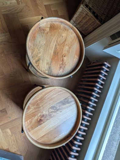Stunning Wood Pair side tables