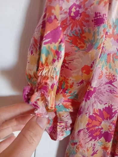 Vintage 1970s tea dress 100% silk