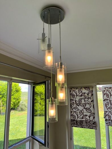 Dining Table & Chairs + Kitchen Island Drop Lights