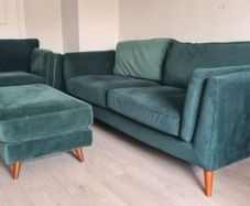 Teal Velvet 3 Seater Sofa