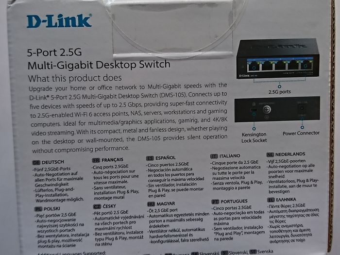 D-Link 5-Port 2.5G Multi Gigabit Unmanaged Gaming Network Switch (metal housing)