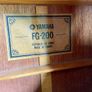Yamaha FG-200 Vintage 1974 Acoustic Guitar Image 2