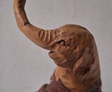 SALE!  Hand Carved Wooden Elephant