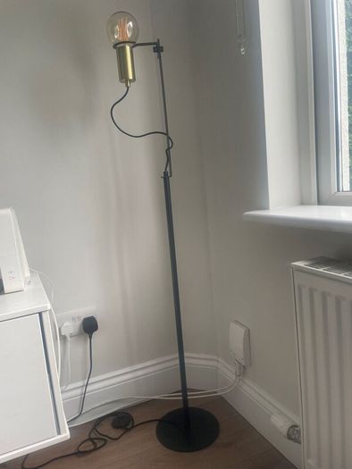 Modern Black & Brass Floor Lamp