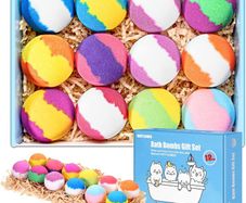 12-Pieces Handmade Fizzy Bubble Bath Bombs, Vegan & Cruelty Free, Perfect for Bubble and Spa Bath, Birthday Mothers Day Gifts Idea for Her/Him, Wife, Girlfriend (FREE POSTAGE)