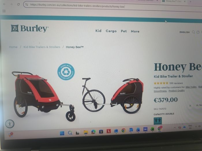 Burley honey bee kids bike trailer