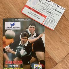 Very Rare 1994 Barbarians v South Africa - International Match Programme + Match Ticket