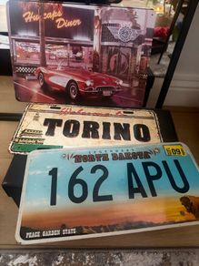 Retro car plates