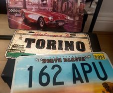 Retro car plates