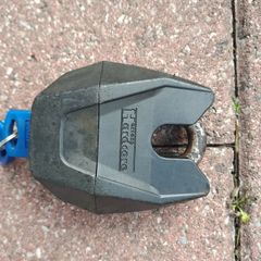 Motorcycle lock and chain.