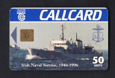 1996 Ireland 50 unit 50th anniversary of the Irish Naval Service (1946-1996) (Gemplus GEM1) Call Card Used. Telecom Eireann card number 1130.