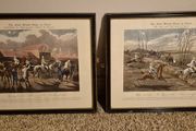 Pair of Antique engravings steeple chase scenes