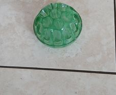 Antique green glass flower frog